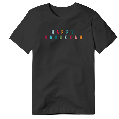 HAPPY HANUKKAH MULIT-COLORED T-SHIRT
